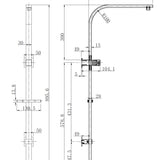 Taran Twin Shower On Rail Top Inlet Square