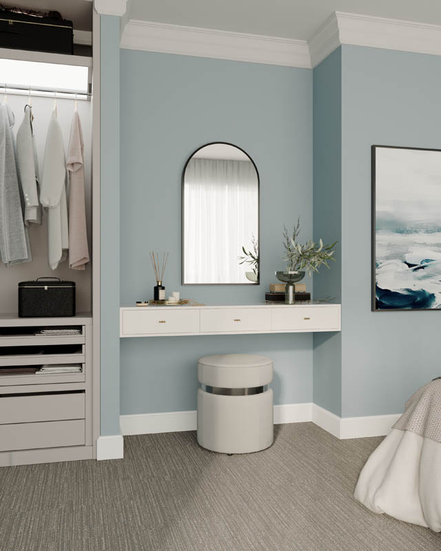 MODERN ARCH WALL MIRROR WITH PORTABLE MAGNIFIER