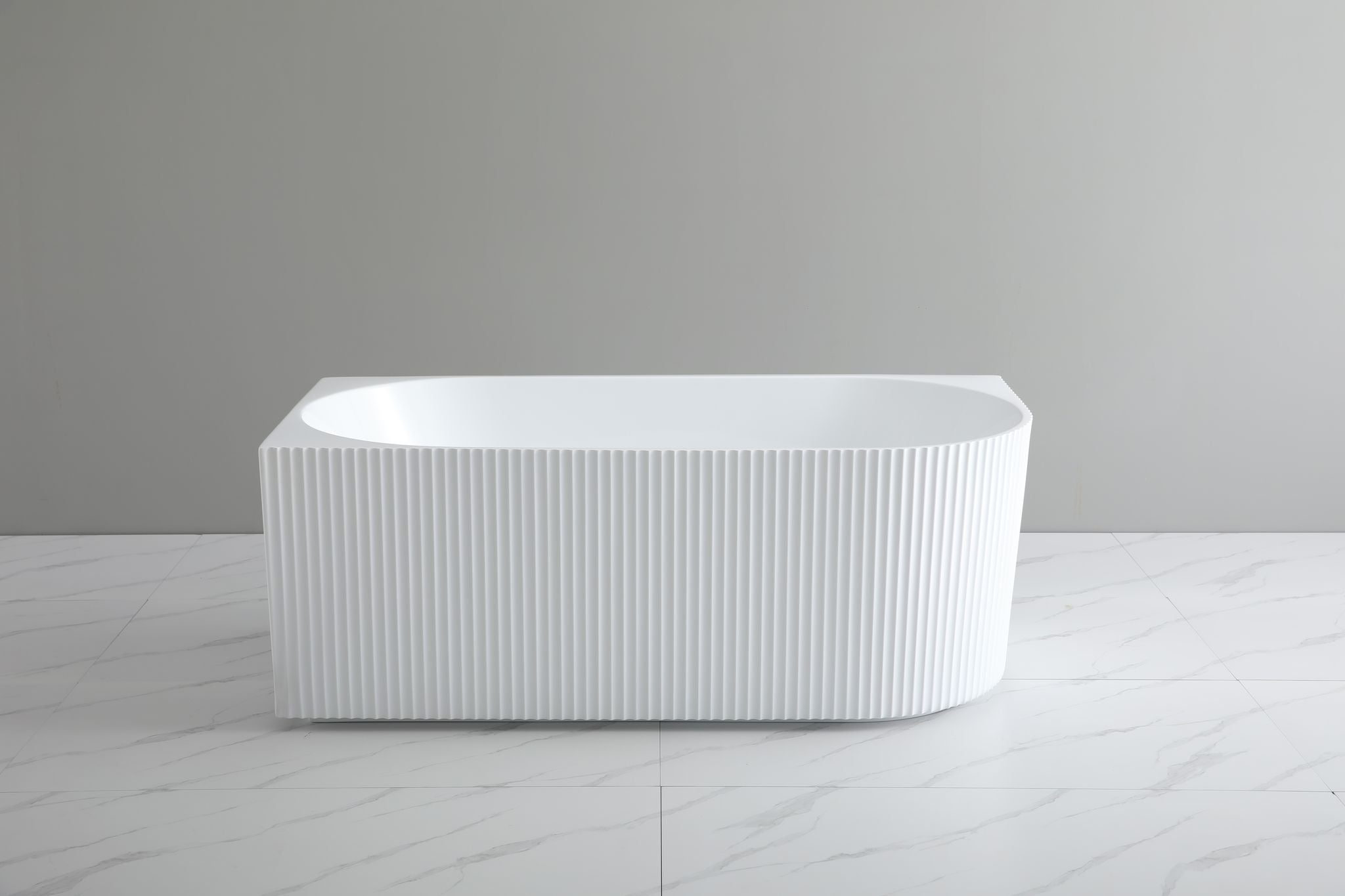 Capri Groove Freestanding Corner Bathtub
