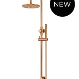 ROUND GOOSENECK SHOWER SET WITH 200MM ROSE, SINGLE-FUNCTION HAND SHOWER