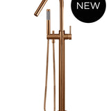 Round Freestanding Bath Spout and Hand Shower