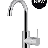 Round Gooseneck Basin Mixer with Cold Start