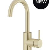 Round Gooseneck Basin Mixer with Cold Start