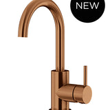 Round Gooseneck Basin Mixer with Cold Start