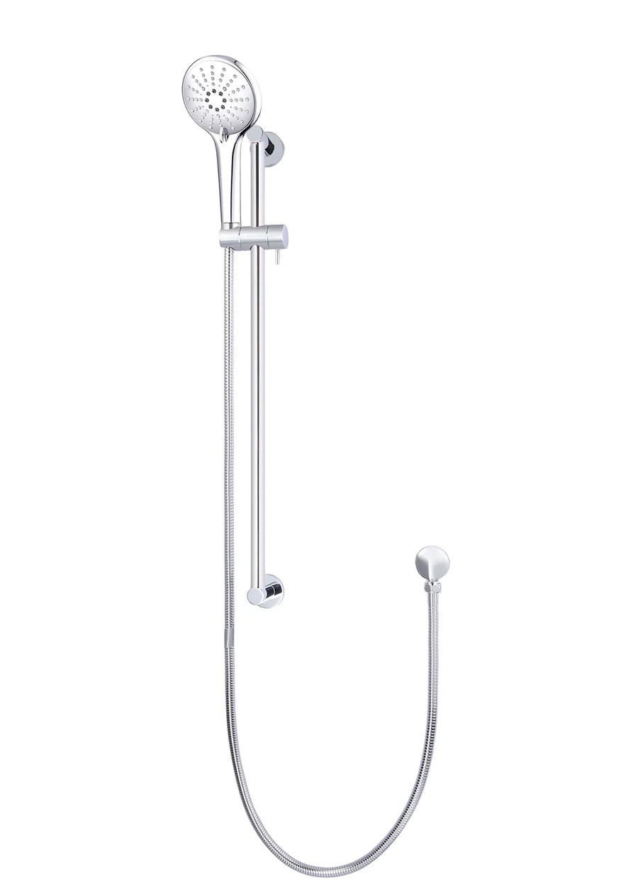 ROUND THREE FUNCTION HAND SHOWER ON RAIL COLUMN