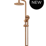 ROUND COMBINATION SHOWER RAIL, 200MM ROSE, THREE-FUNCTION HAND SHOWER