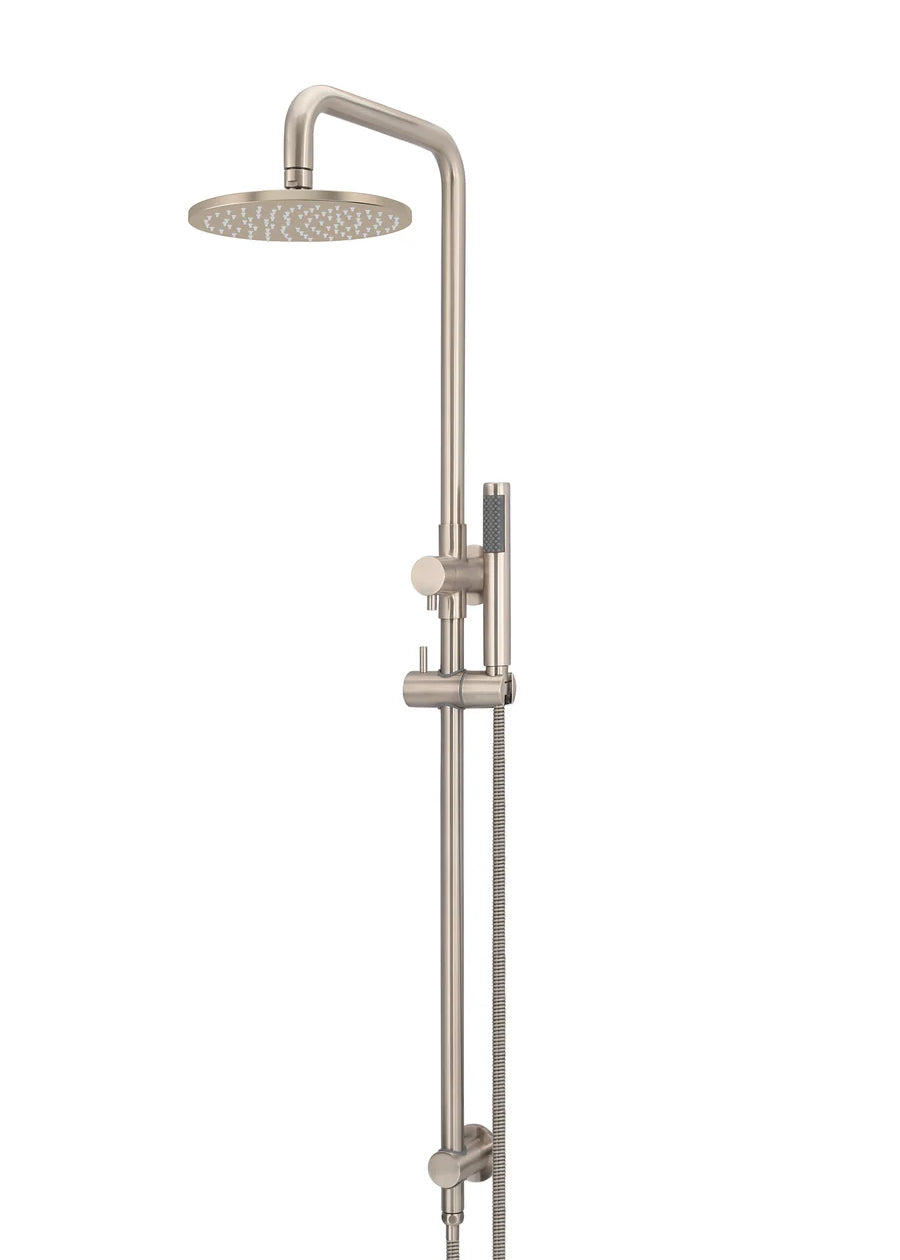 ROUND COMBINATION SHOWER RAIL, 200MM ROSE, SINGLE FUNCTION HAND SHOWER