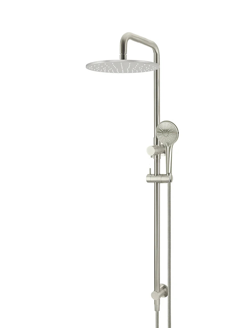 ROUND COMBINATION SHOWER RAIL, 300MM ROSE, THREE FUNCTION HAND SHOWER