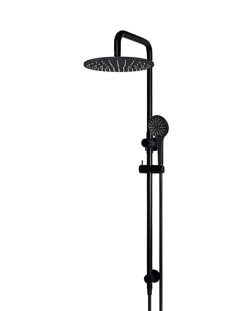 ROUND COMBINATION SHOWER RAIL, 300MM ROSE, THREE FUNCTION HAND SHOWER