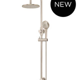 ROUND GOOSENECK SHOWER SET WITH 200MM ROSE, THREE-FUNCTION HAND SHOWER