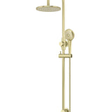 ROUND GOOSENECK SHOWER SET WITH 200MM ROSE, THREE-FUNCTION HAND SHOWER