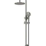 ROUND GOOSENECK SHOWER SET WITH 200MM ROSE, THREE-FUNCTION HAND SHOWER