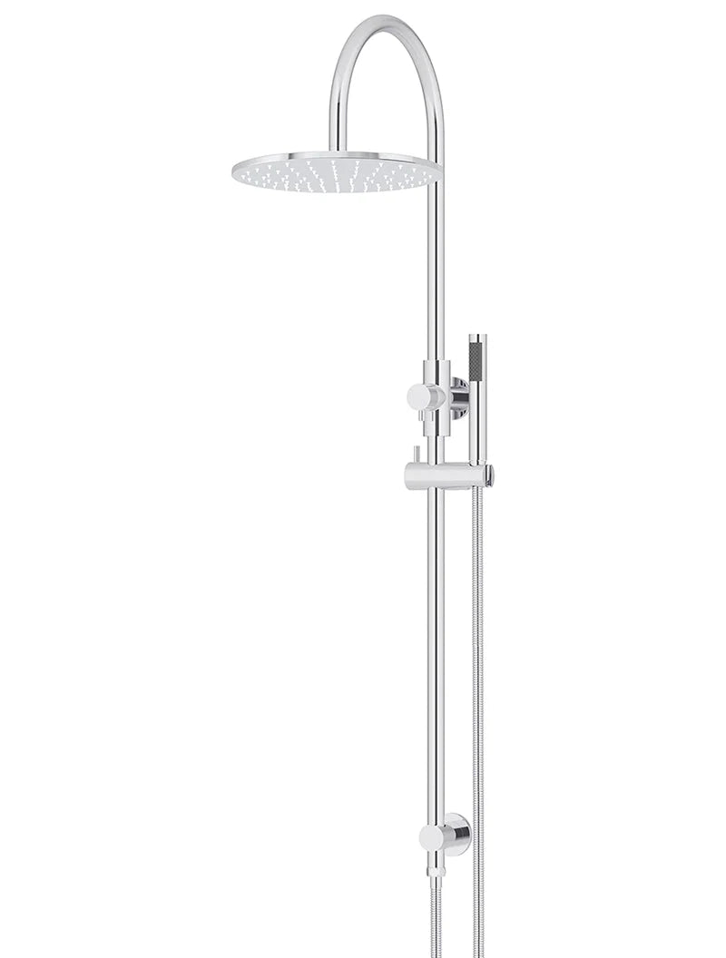 ROUND GOOSENECK SHOWER SET WITH 300MM ROSE, SINGLE-FUNCTION HAND SHOWER