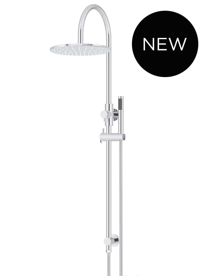 ROUND GOOSENECK SHOWER SET WITH 300MM ROSE, THREE-FUNCTION HAND SHOWER