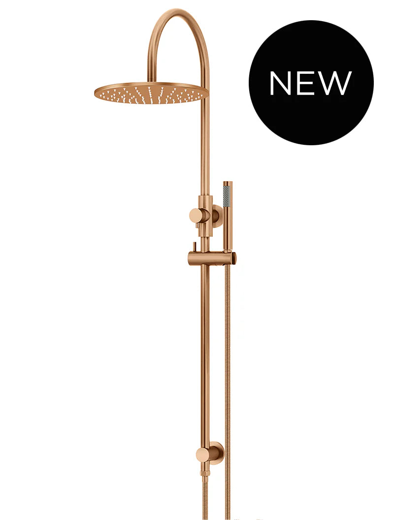 ROUND GOOSENECK SHOWER SET WITH 300MM ROSE, SINGLE-FUNCTION HAND SHOWER