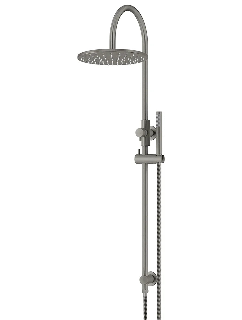 ROUND GOOSENECK SHOWER SET WITH 300MM ROSE, SINGLE-FUNCTION HAND SHOWER