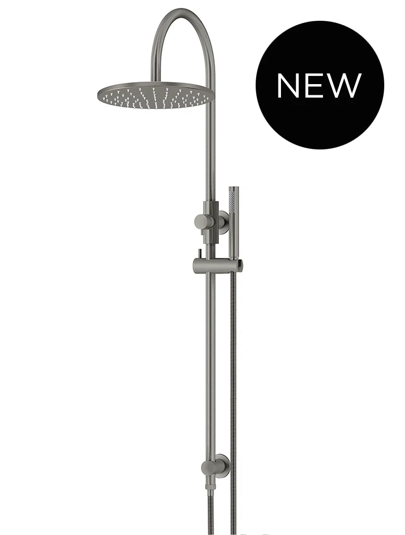 ROUND GOOSENECK SHOWER SET WITH 300MM ROSE, SINGLE-FUNCTION HAND SHOWER