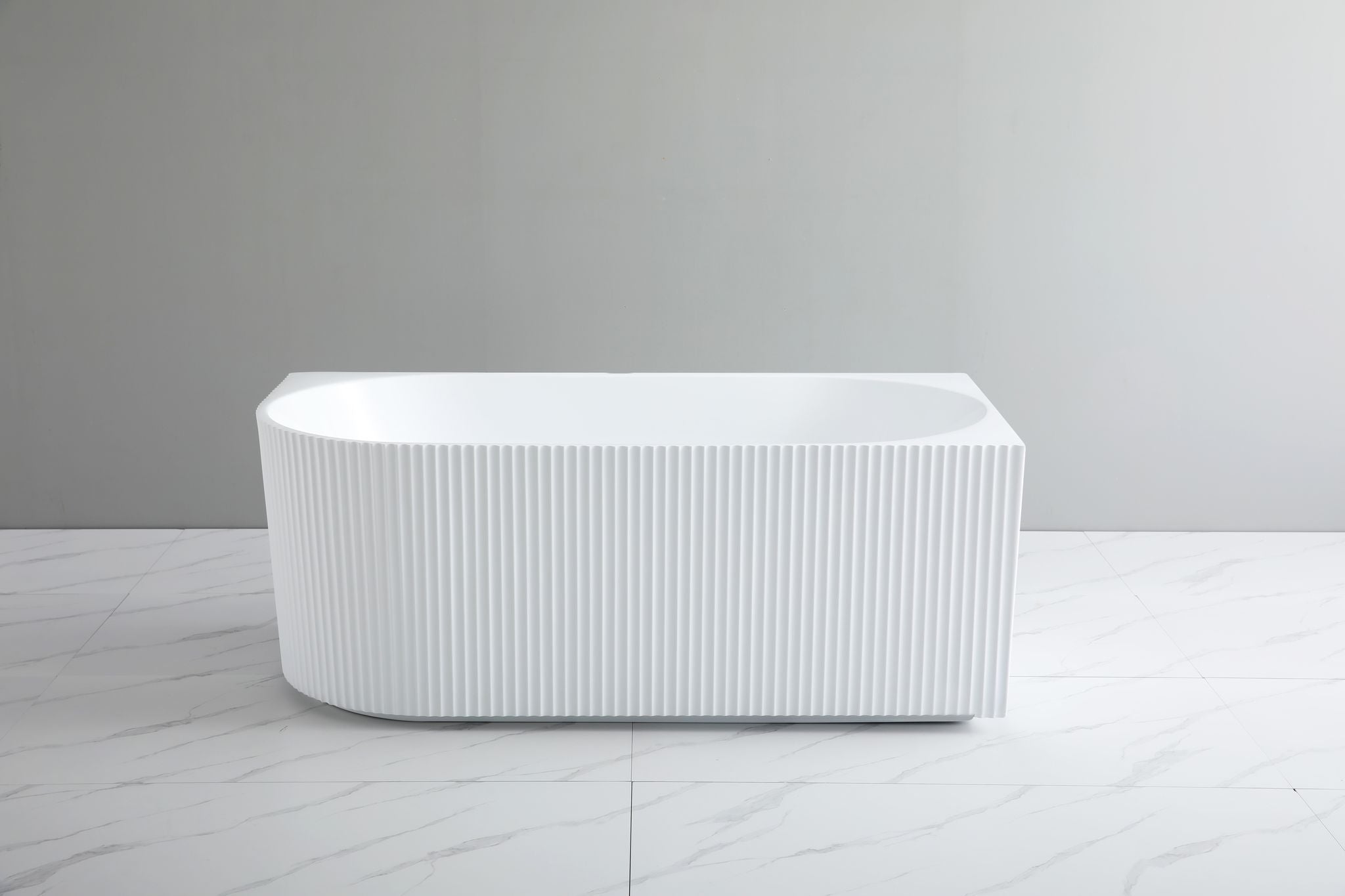 Capri Groove Freestanding Corner Bathtub