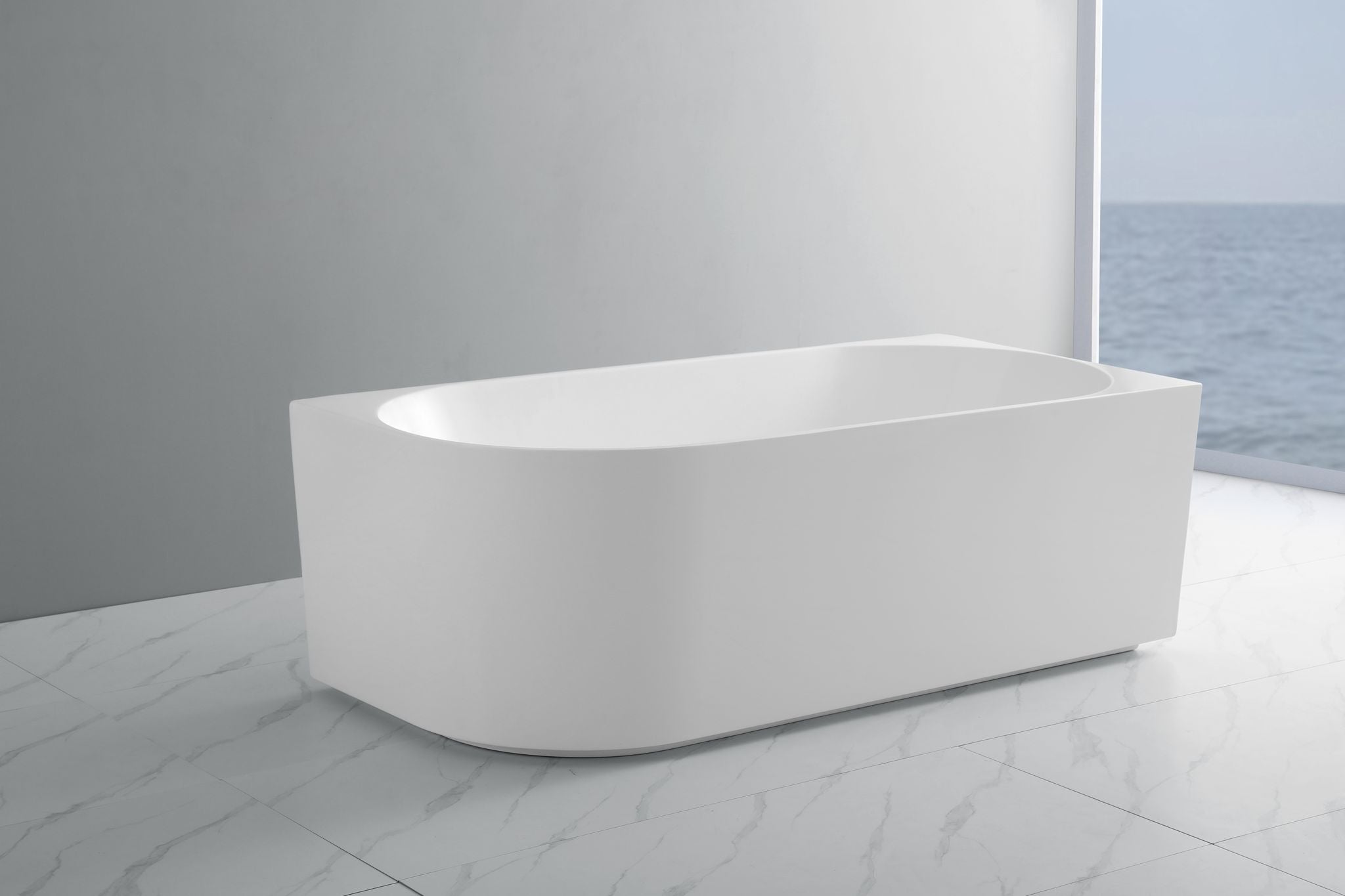 Elivia Back To Wall Corner Bathtub