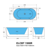 Elivia Back To Wall Corner Bathtub