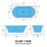 Elivia Back To Wall Corner Bathtub