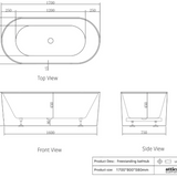 Attica Noosa Freestanding Bath with Overflow