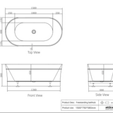 Attica Bondi Freestanding Bath - 1500
