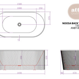 Attica Noosa 1500 Back to Wall Multi-fit Bath