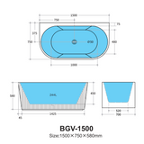 Bari Groove Bathtub