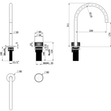Mica Tall Fluted Gooseneck Hob Sink/Basin Mixer Set