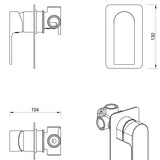 Beki Shower Mixer – Square Plate – TRIM KIT ONLY