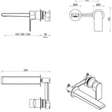 Eleniko Wall-Spout Combo – 2P – TRIM KIT ONLY