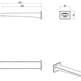 Kaza Bath Spout - 220mm