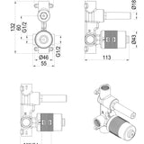 Lantra Shower Mixer Diverter – BODY ONLY