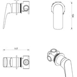 Kaza Shower Mixer – Round Plate – TRIM KIT ONLY