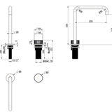 Mica Fluted Soft-Square Hob Sink/Basin Mixer Set
