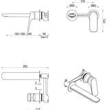 Kaza Wall-Spout Combo – 2P – TRIM KIT ONLY