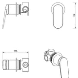 Lantra Shower Mixer – Round Plate – TRIM KIT ONLY