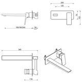 Tiago Wall-Spout Combo – 1P – TRIM KIT ONLY