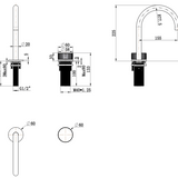 Mica Fluted Gooseneck Hob Basin Mixer Set