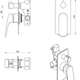 Kaza Shower Mixer Diverter – 1P – TRIM KIT ONLY