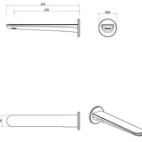 Lantra Bath Spout 220mm