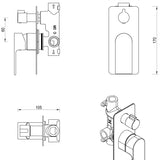 Beki Shower Mixer Diverter – 1P – TRIM KIT ONLY