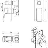 Tiago Shower Mixer Diverter – TRIM KIT ONLY