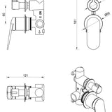 Lantra Shower Mixer Diverter – 2P – TRIM KIT ONLY
