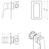 Tiago Shower Mixer – TRIM KIT ONLY