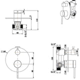 Mica Shower Mixer with Diverter – 1P – TRIM KIT ONLY