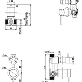 Mica Shower Mixer with Diverter – 2P – TRIM KIT ONLY