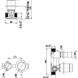 Mica Shower Mixer with Diverter – Sideways – TRIM KIT ONLY
