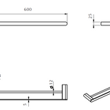 Supra Double Towel Rail - 600mm